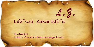 Lóczi Zakariás névjegykártya
